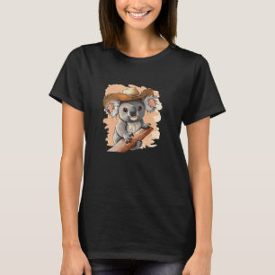 Nice Koala Graphic with Cowboy Hat T-Shirt