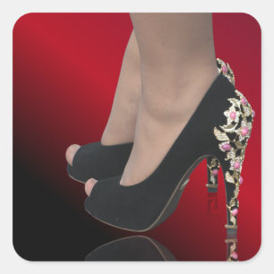 Nice lady's shoes square sticker
