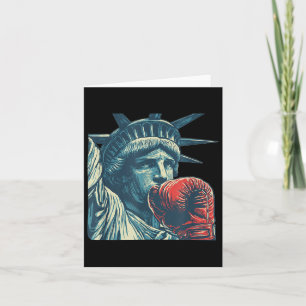 Nice Liberty Face With Boxing Equipment Costume Card