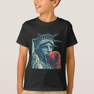 Nice Liberty Face With Boxing Equipment Costume T-Shirt