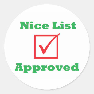 "Nice List Approved" Stickers