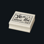 Nice List Christmas Card Envelope Santa Stamp<br><div class="desc">A whimsical design for the holidays. This stamp has the words 'Nice List' and 'Approved, checked twice'. It would be perfect for anyone making their own giftwrap for Christmas presents or to decorate your Christmas card envelopes. This stamp would match perfectly with other Santa themed mail stamps to make it...</div>