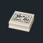 Nice List Christmas Card Envelope Santa Stamp<br><div class="desc">A whimsical design for the holidays. This stamp has the words 'Nice List' and 'Approved, checked twice'. It would be perfect for anyone making their own giftwrap for Christmas presents or to decorate your Christmas card envelopes. This stamp would match perfectly with other Santa themed mail stamps to make it...</div>