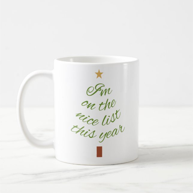 Nice List Christmas Tree Coffee Mug (Left)