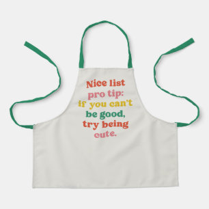 Nice list cute funny colourful Christmas kids' Apron