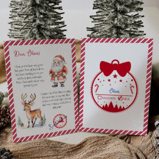 Nice List Letter from Santa Claus North Pole Mail  Invitation