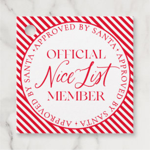 Nice List Member Approved By Santa Christmas Favour Tags