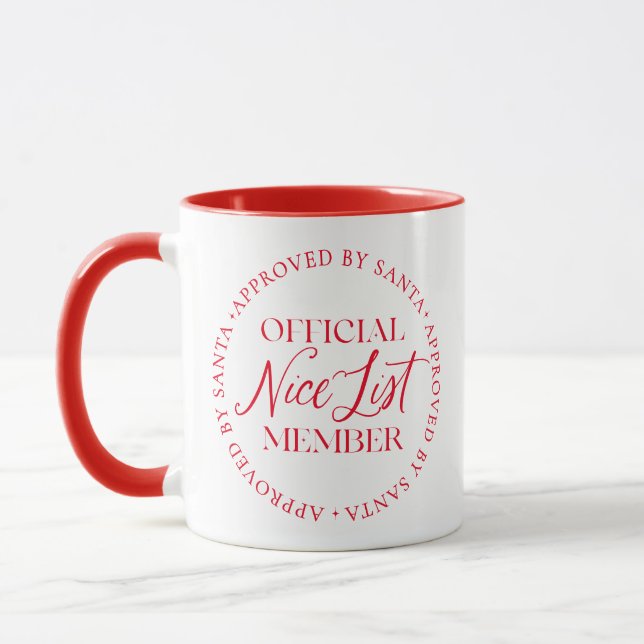 Nice List Member Approved By Santa Christmas Mug (Left)