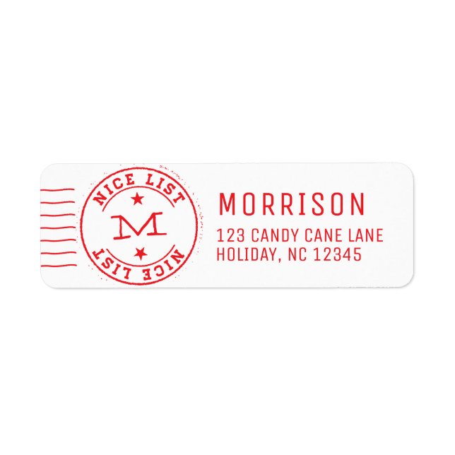 Nice List Monogram Red (Front)