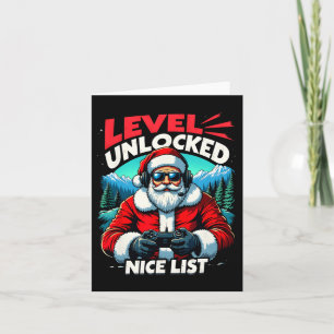 Nice List Video Game Santa Xmas Christmas Gamer Bo Card