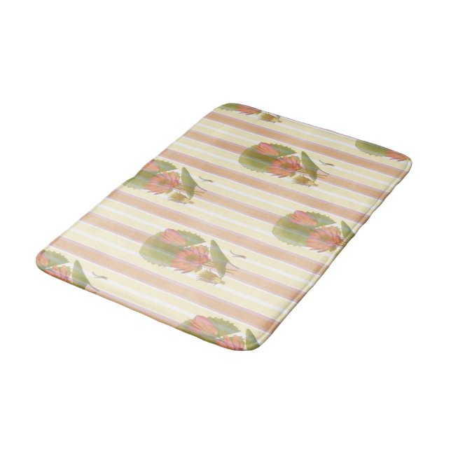 Nice lotos floral pattern bath mat (Angled)