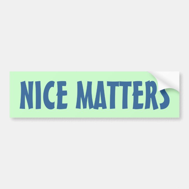 NICE MATTERS BUMPER STICKER (Front)