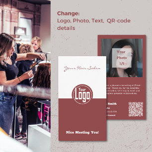 Nice Meeting You Hair Stylist Thank You Business Card