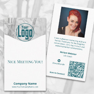 Nice Meeting You - Life Coach Company Teal Business Card