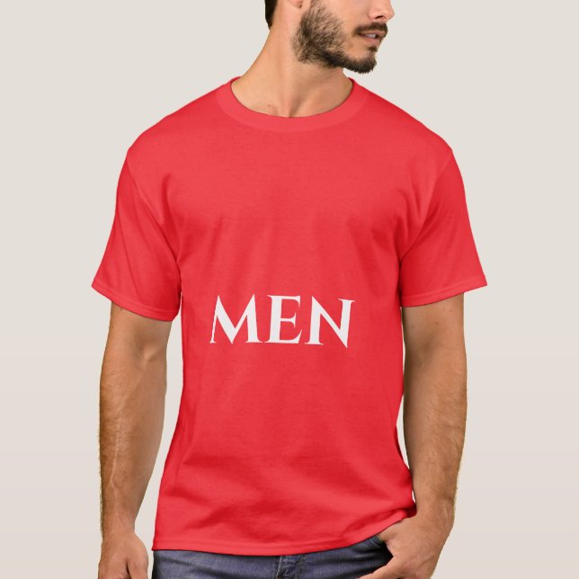 Nice Men Text Red Colour Handsome and Cool T-Shirt (Front)