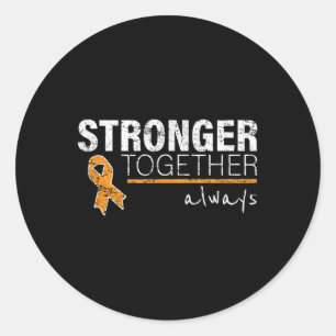 Nice Message Leukaemia Awareness Orange Ribbon Wom Classic Round Sticker