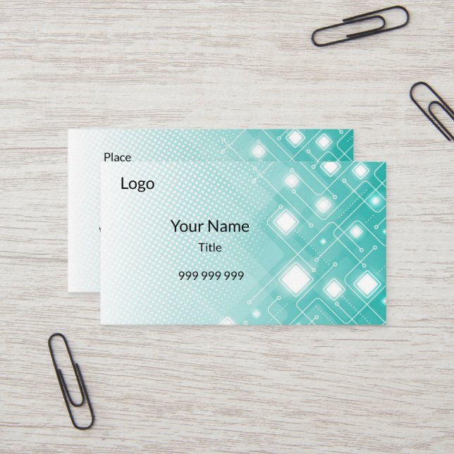 Nice modern tech business card (Front/Back In Situ)