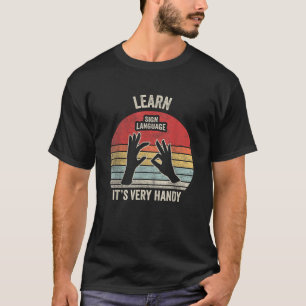 Nice n Cool Retro Vintage Learn Sign Language ASL  T-Shirt