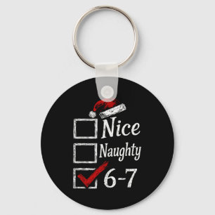 Nice Naughty 67 Christmas Brainrot Funny Key Ring