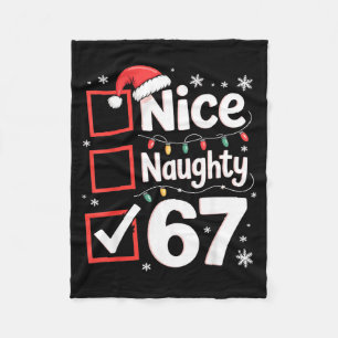Nice Naughty 67 Christmas Costume 67 Meme Men Wome Fleece Blanket