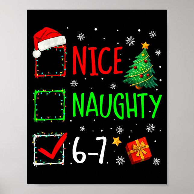 Nice Naughty 67 Christmas Costume 67 Meme Men Wome Poster (Front)