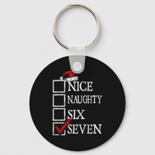 Nice Naughty 67 Christmas Funny Meme Six Seven Key Ring