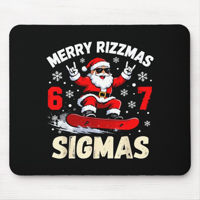 Nice Naughty 67 Funny 6-7 Meme Slang Christmas  Mouse Mat (Front)