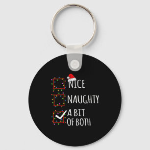Nice Naughty A Bit Of Both Christmas List Santa Cl Key Ring