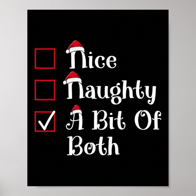 Nice Naughty A Bit Of Both Cute Christmas  Poster (Front)