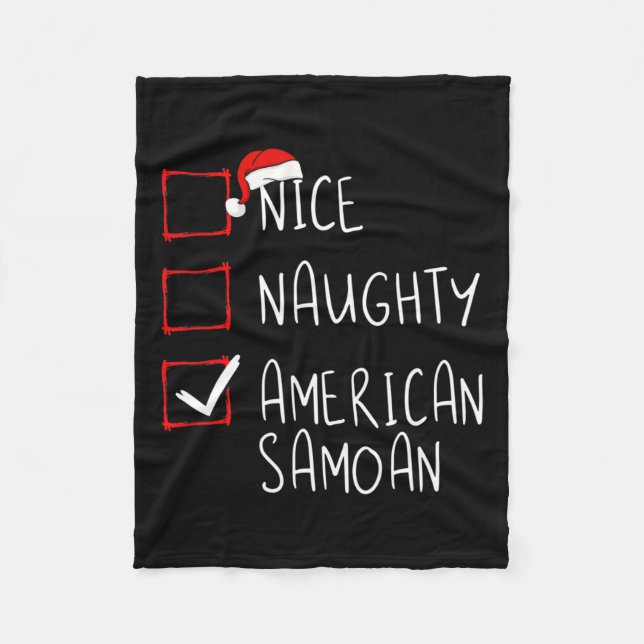 Nice Naughty American Samoan Christmas American Sa Fleece Blanket (Front)