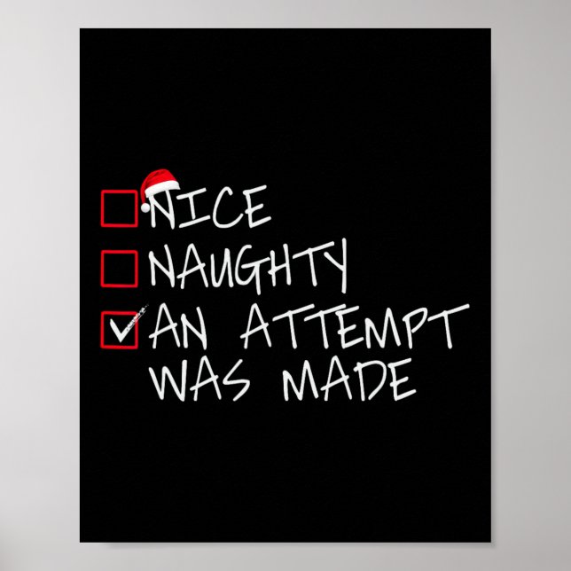 Nice Naughty An Attempt was made Christmas List Sa Poster (Front)