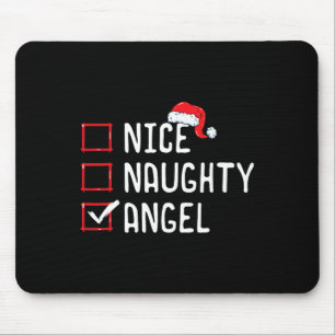 Nice Naughty Angel Christmas List  Mouse Mat