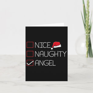 Nice Naughty Angel Christmas Pajama Funny Humour X Card