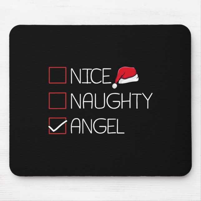 Nice Naughty Angel Christmas Pajama Funny Humour X Mouse Mat (Front)