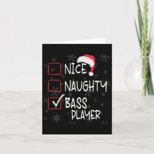 Nice Naughty B Guitar Player List Christmas Santa  Card