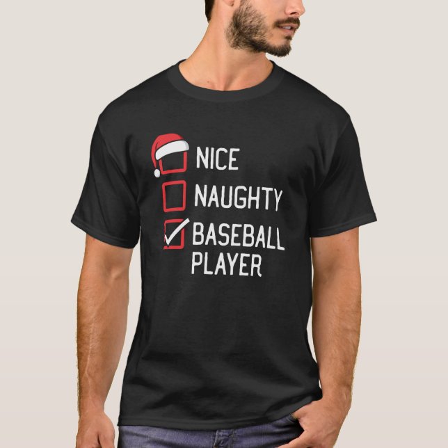 Nice Naughty Baseball Player Family Group Matching T-Shirt (Front)