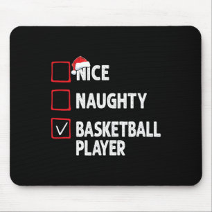 Nice Naughty Basketball Player Boys Christmas Mens Mouse Mat