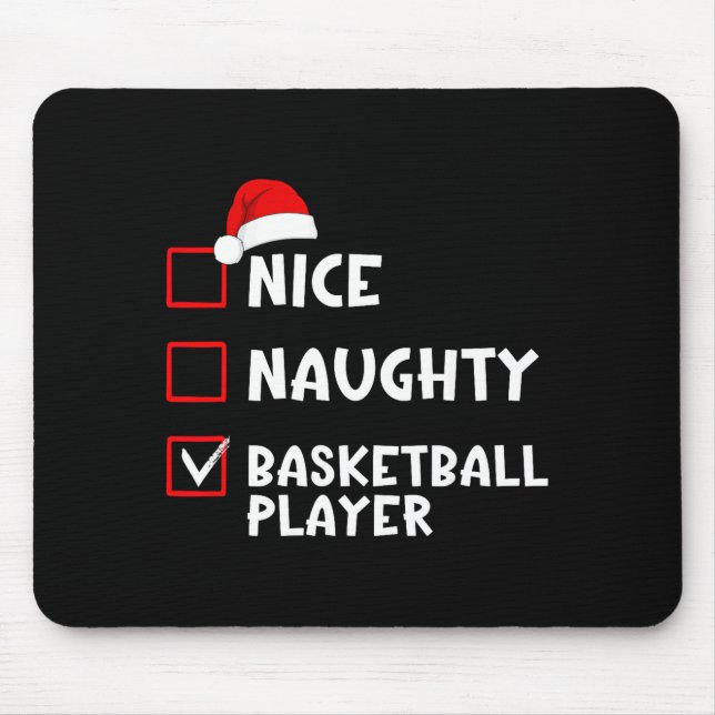 Nice Naughty Basketball Player Funny Christmas Lis Mouse Mat (Front)