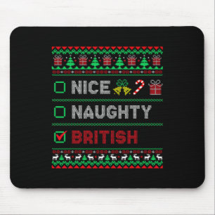 Nice Naughty British Christmas Checklist England Mouse Mat