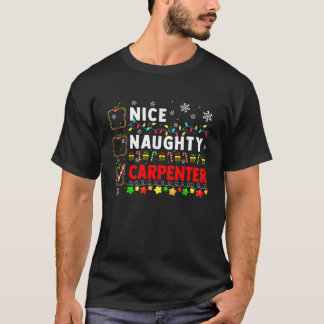 Nice Naughty Carpenter Christmas Colourful Matchin T-Shirt