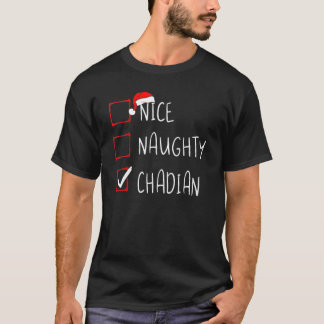 Nice Naughty Chadian Christmas Chad Roots Heritage T-Shirt