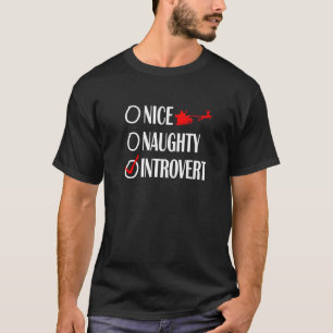 Nice Naughty Christmas Introvert Funny Premium  T-Shirt