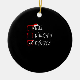 Nice Naughty Christmas Kyrgyzstan Heritage  Ceramic Tree Decoration