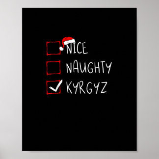 Nice Naughty Christmas Kyrgyzstan Heritage Poster