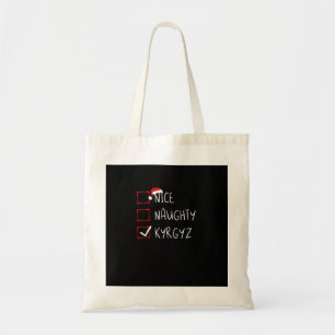 Nice Naughty Christmas Kyrgyzstan Heritage Tote Bag