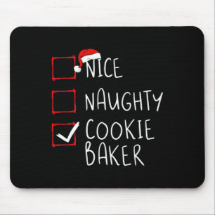 Nice Naughty Cookie Baker Christmas List Santa Cla Mouse Mat