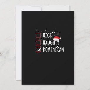 Nice Naughty Dominican Christmas List Holiday Card