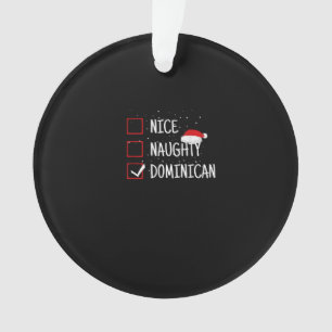 Nice Naughty Dominican Christmas List Ornament