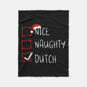 Nice Naughty Dutch Christmas Netherlands Heritage Fleece Blanket