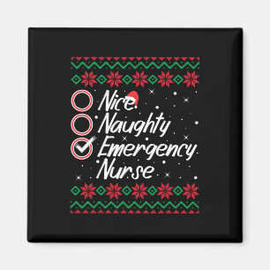 Nice Naughty Emergency Nurse Christmas Checklist P Magnet